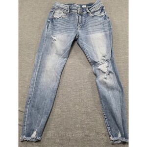KanCan Signature Kurvy Mid Rise Ankle Skinny Distressed Jeans Size 30